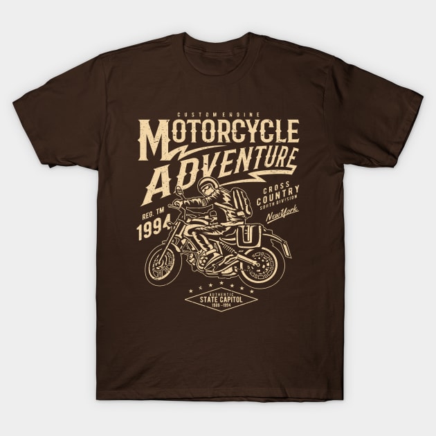 Motorcycle Adventure Cross Country T-Shirt by JakeRhodes